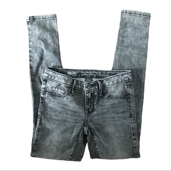 Mossimo Grey Wash Denim Skinny Jeans Mid Rise - Picture 2 of 6